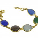 elegant Multi Gemstone Gold Plated Multi Bracelet Natural jaipur US gift
