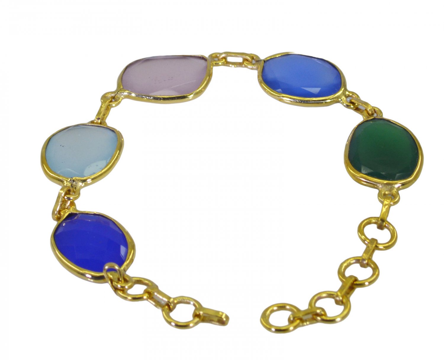 enticing Multi Gemstone Gold Plated Multi Bracelet genuine india US gift