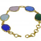 enticing Multi Gemstone Gold Plated Multi Bracelet genuine india US gift