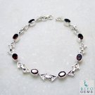 enticing Garnet 925 Solid Sterling Silver Red Bracelet Natural easily US