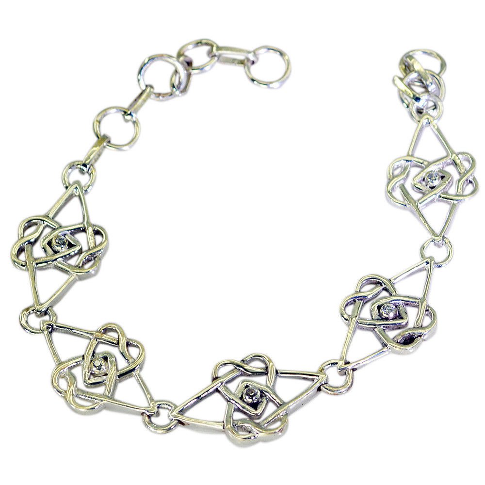 pulchritudinous White CZ 925 Solid Sterling Silver White Bracelet regular US