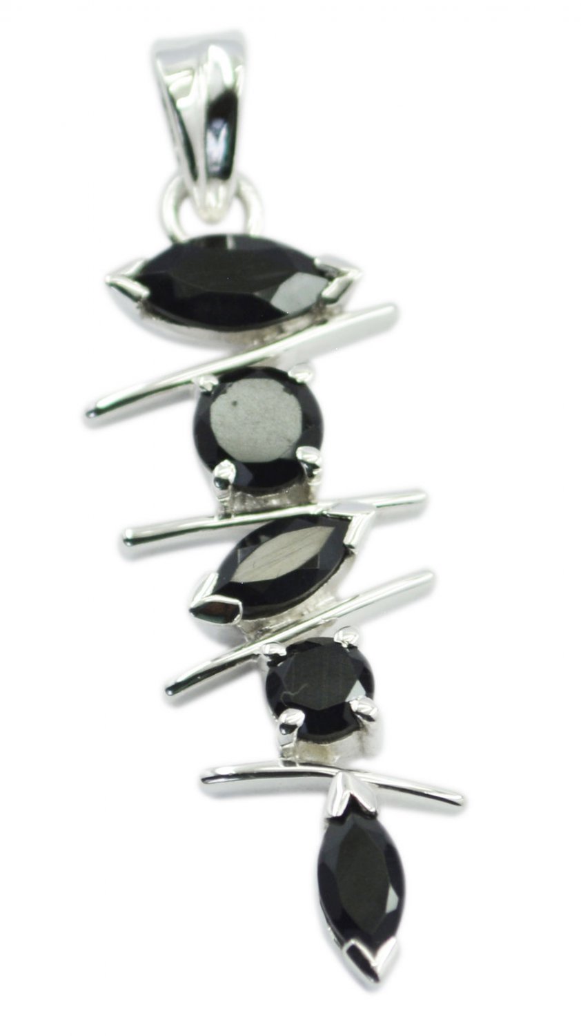 classy Black Onyx 925 Sterling Silver Black Pendant genuine ordinary US
