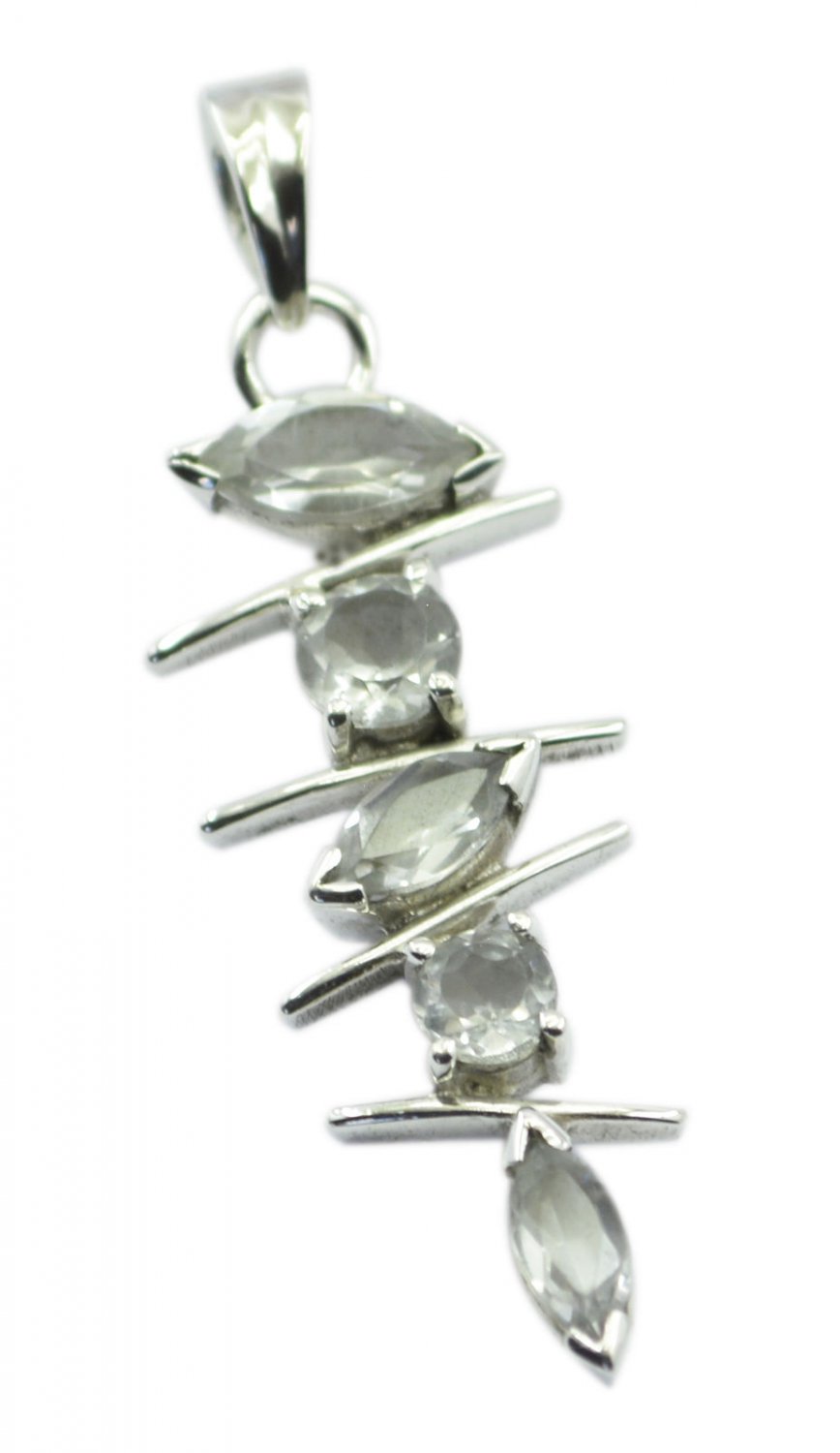 gorgeous Crystal Quqartz 925 Sterling Silver White Pendant Natural supply US