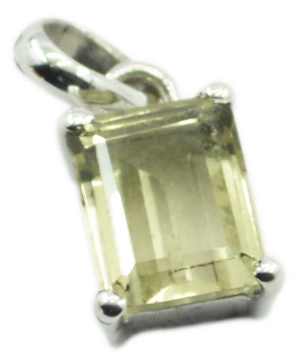 ideal Lemon Quartz 925 Sterling Silver Yellow Pendant genuine gemstone US