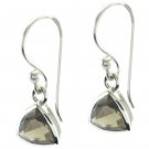excellent Smoky Quartz 925 Sterling Silver Brown Earring genuine jaipur US