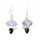 elegant Smoky Quartz 925 Solid Sterling Silver Brown Earring genuine indian US