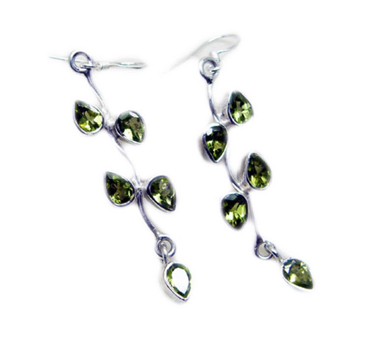 enticing Peridot 925 Sterling Silver Green Earring Natural handcrafted US