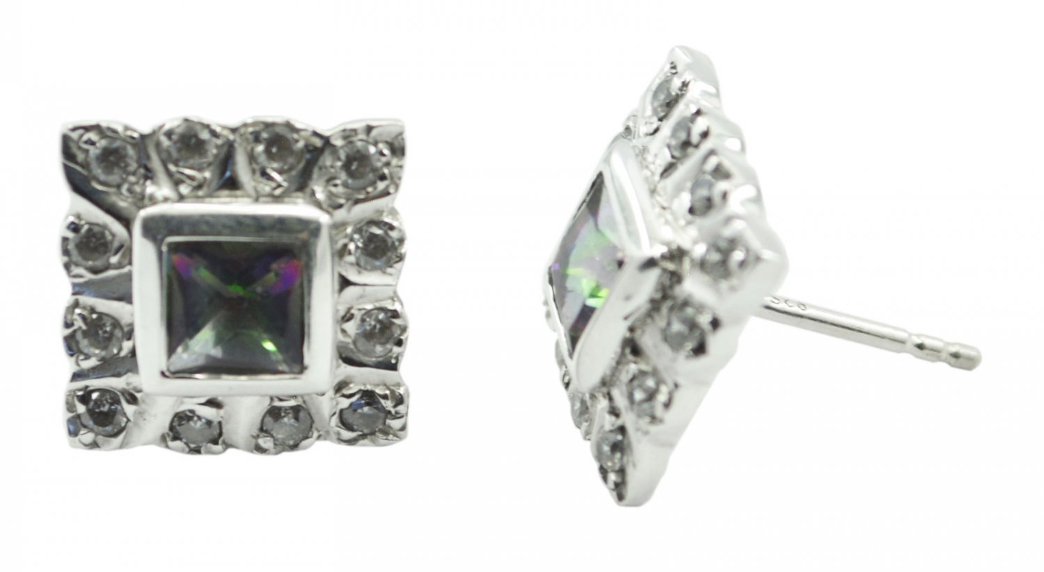 appealing Mystic Quartz 925 Sterling Silver Multi Earring Natural handcrafted US