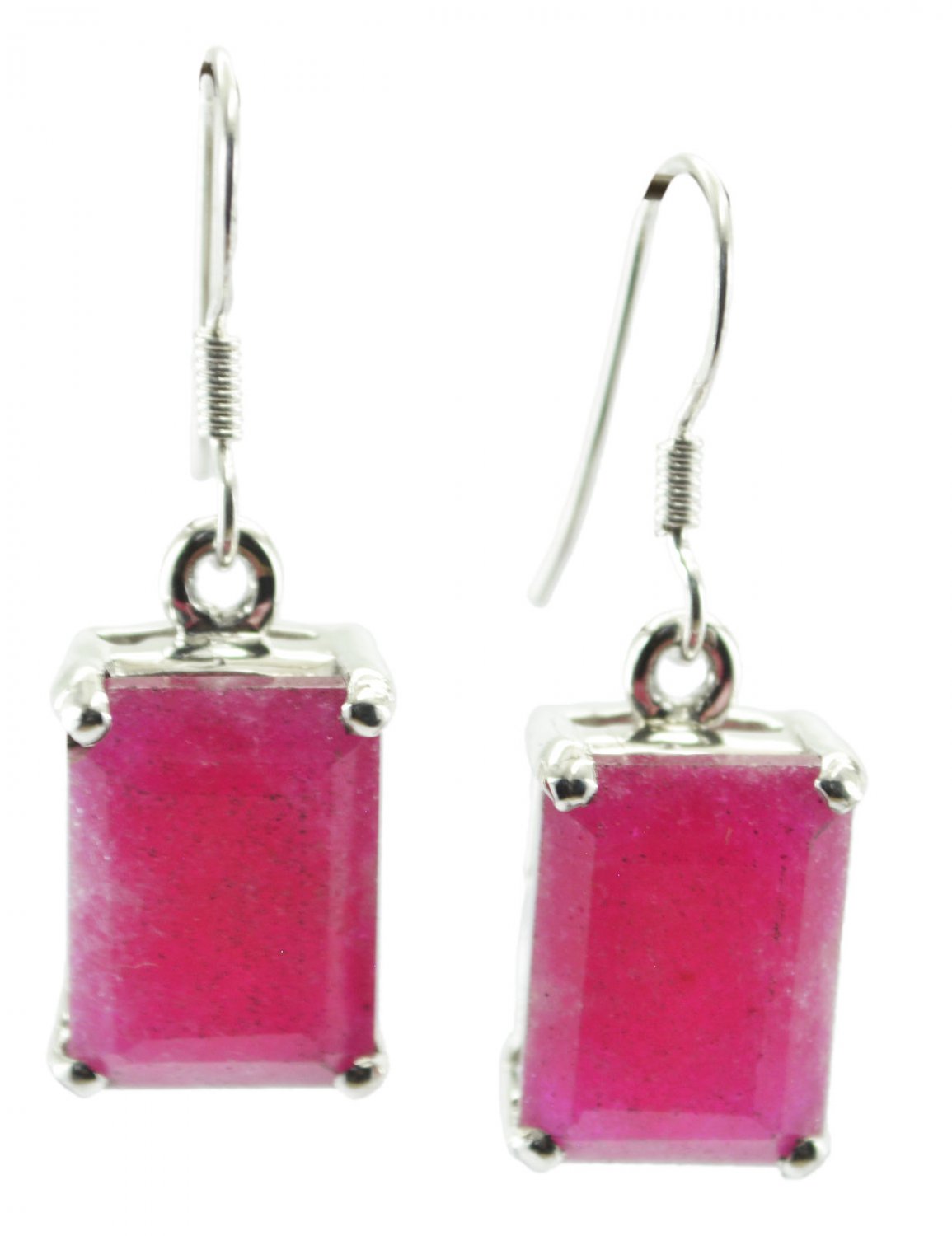 delicate Indian Ruby 925 Sterling Silver Red Earring genuine usual US