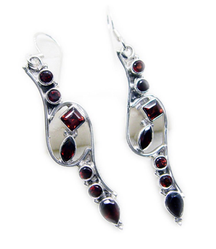 cute Garnet 925 Sterling Silver Red Earring Natural Designer US