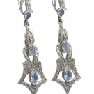 captivating Blue Topaz 925 Sterling Silver Blue Earring genuine gemstones US