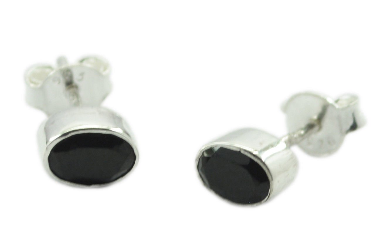 fine Black Onyx 925 Sterling Silver Black Earring Natural gemstone US