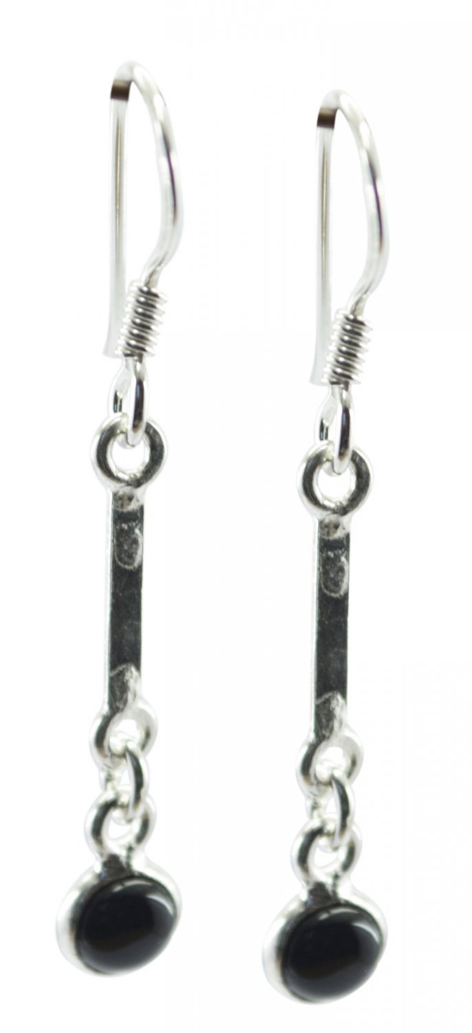 exquisite Black Onyx 925 Sterling Silver Black Earring Natural Designer US