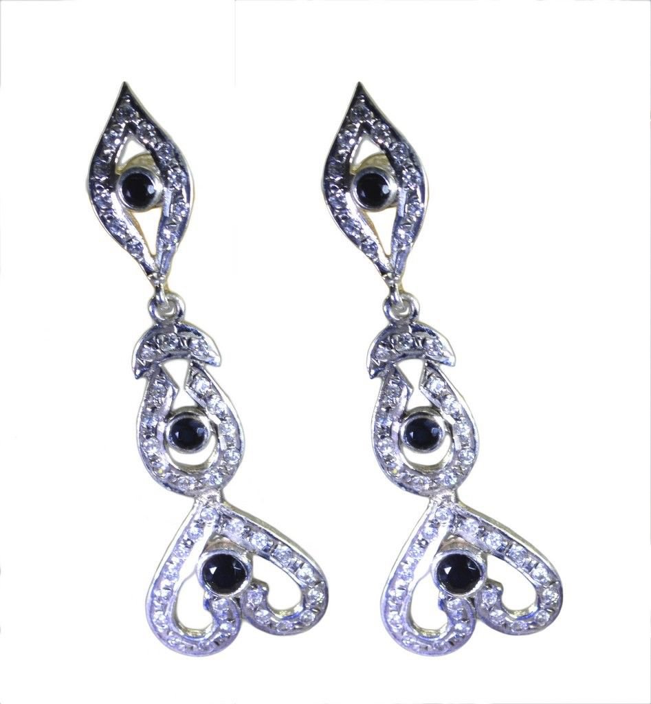 comely Black onyx 925 Sterling Silver Black Earring genuine gemstone US