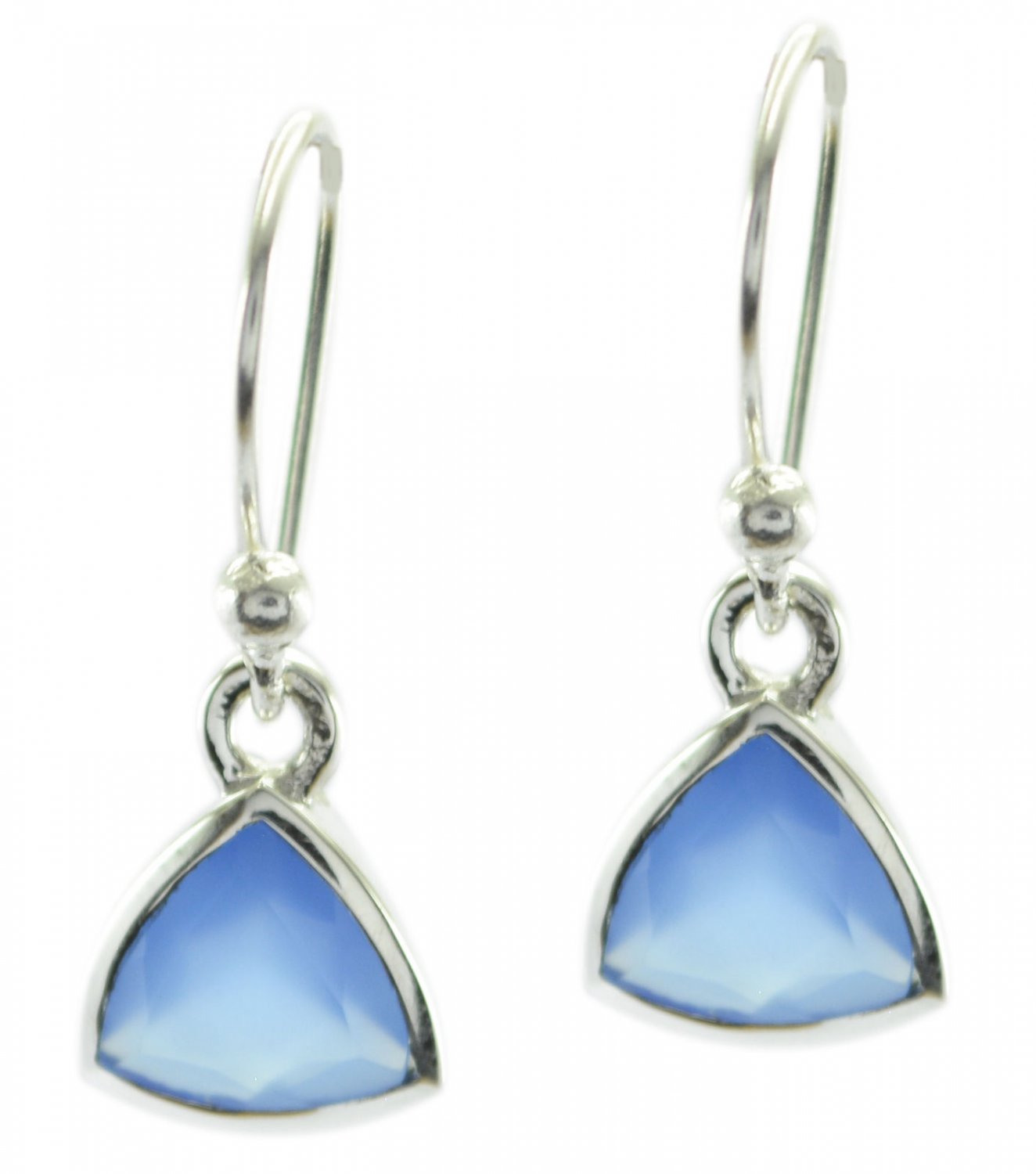 splendid Blue Chalcedony 925 Sterling Silver Blue Earring genuine gemstones US