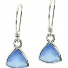 splendid Blue Chalcedony 925 Sterling Silver Blue Earring genuine gemstones US