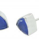 resplendent Blue Chalcedony 925 Sterling Silver Blue Earring genuine indian US