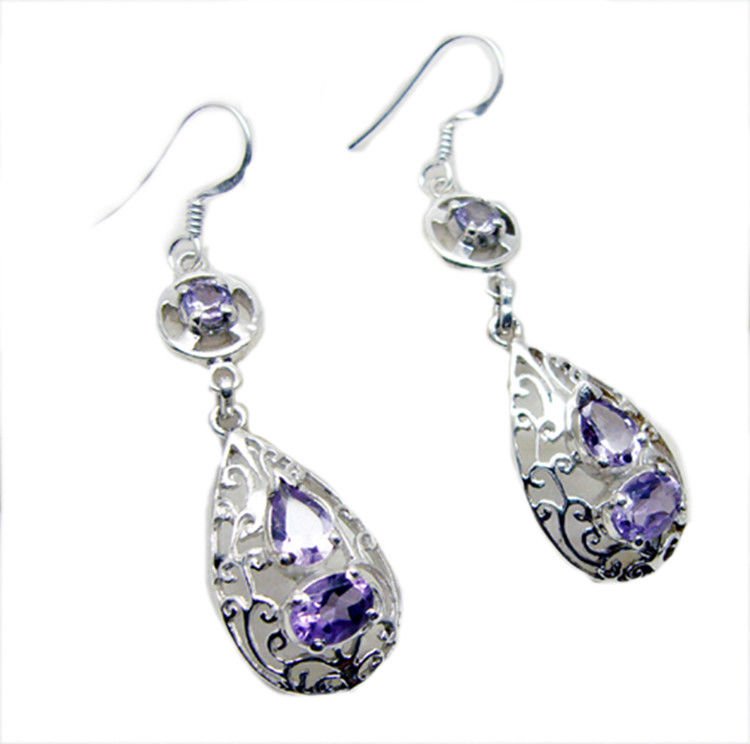 delicate Amethyst 925 Sterling Silver Purple Earring Natural jewellery US