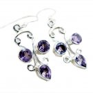 fine Amethyst 925 Sterling Silver Purple Earring Natural jewelry US