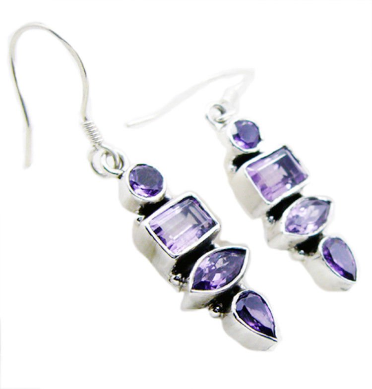 classy Amethyst 925 Sterling Silver Purple Earring genuine wholesales US