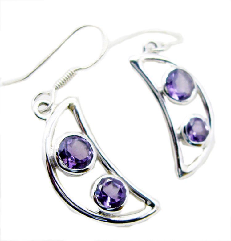 charming Amethyst 925 Sterling Silver Purple Earring Natural wholesale US