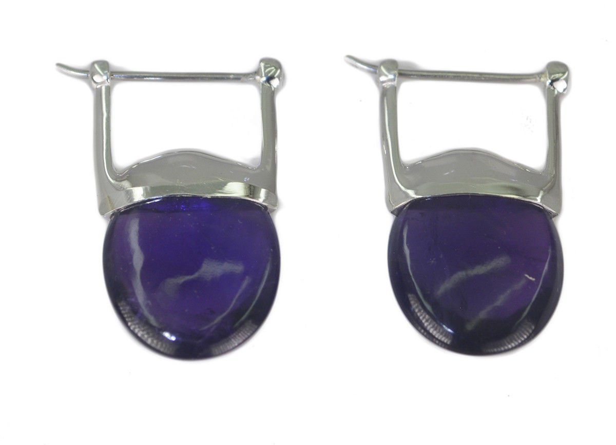 enticing Amethyst 925 Solid Sterling Silver Purple Earring genuine freely US