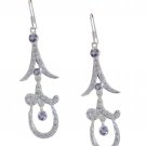 charming Amethyst 925 Solid Sterling Silver Purple Earring Natural simply US