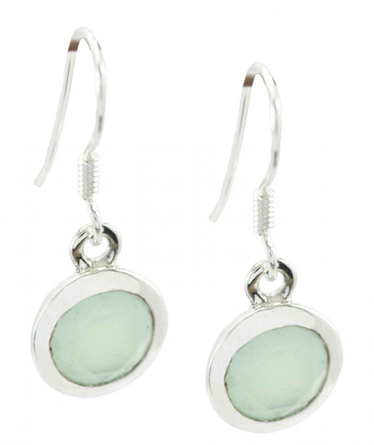 handsome Aqua Chalcedony 925 Sterling Silver Blue Earring genuine india US