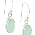 comely Aqua Chalcedony 925 Sterling Silver Blue Earring genuine handcrafted US