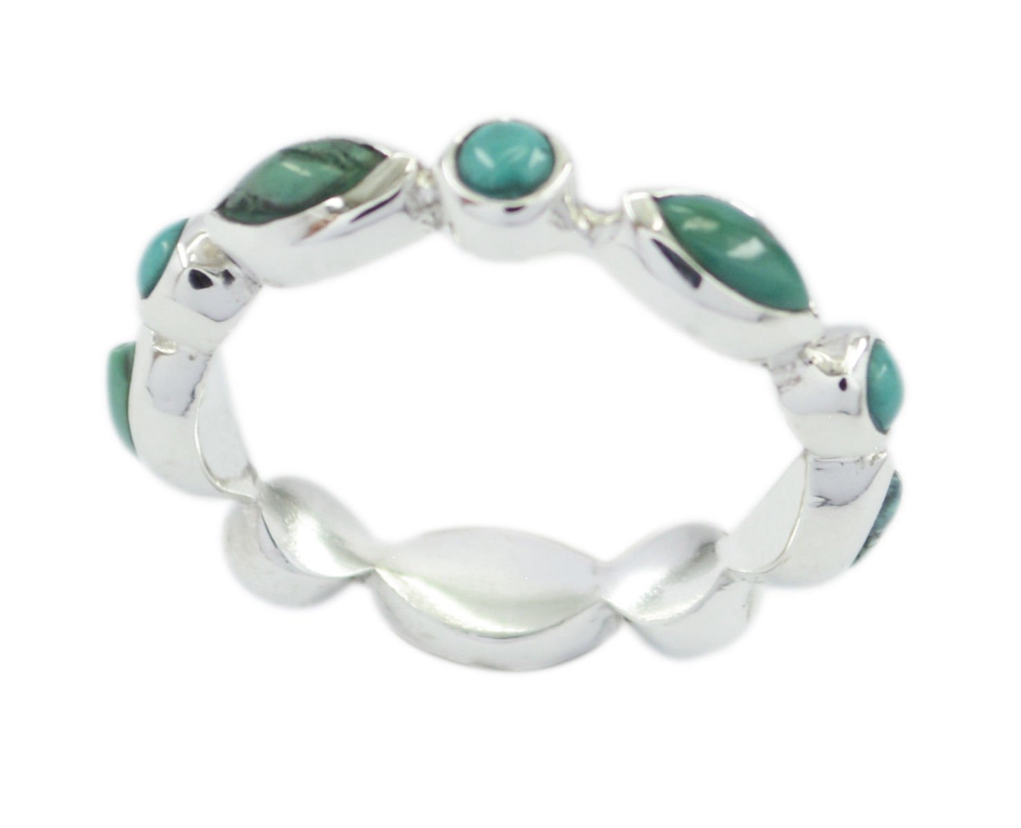 pulchritudinous Turquoise 925 Sterling Silver Multi Ring Natural common US