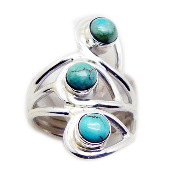 inviting Turquoise 925 Sterling Silver Multi Ring genuine Designer US