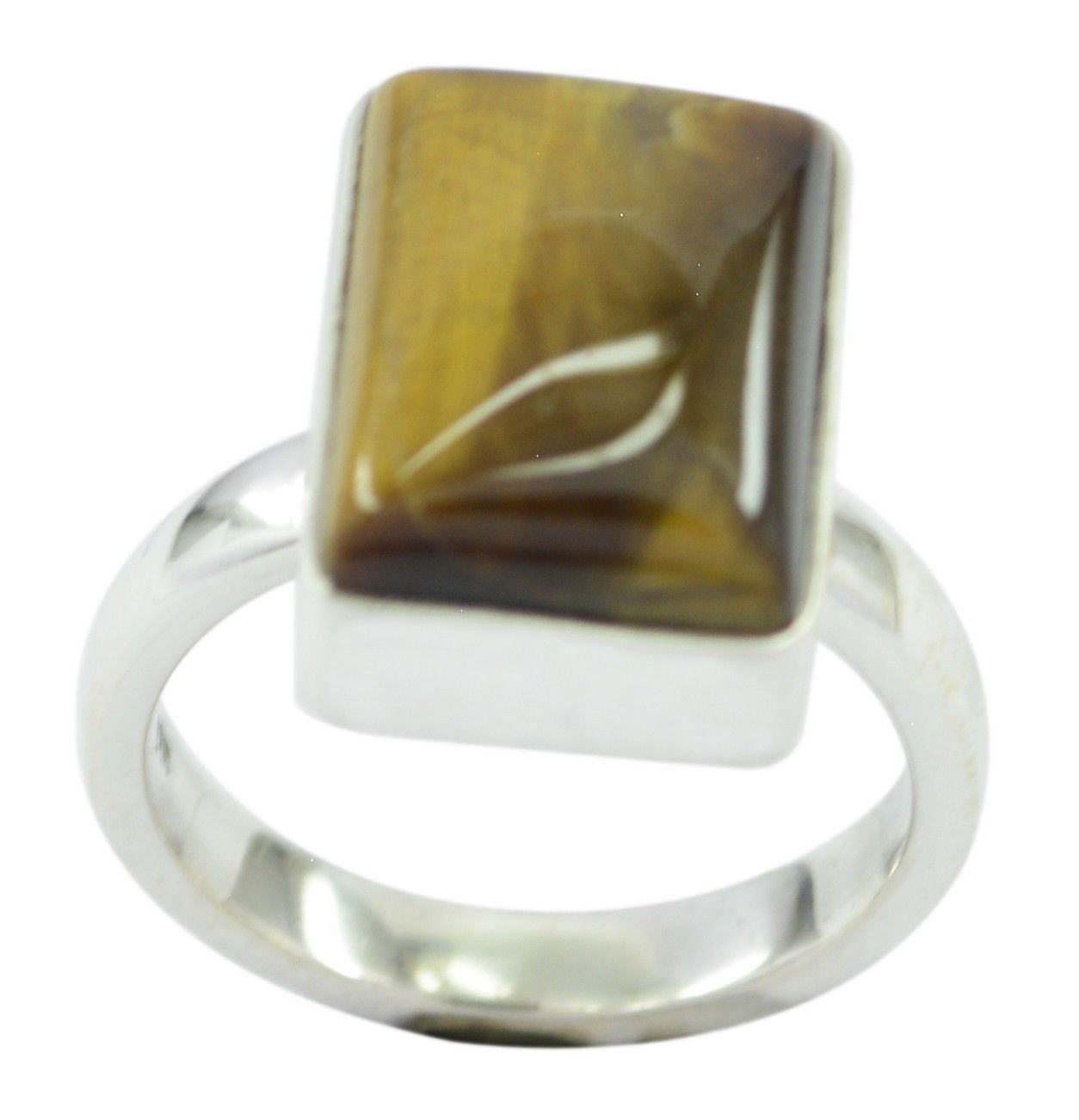 grand Tiger Eye 925 Sterling Silver Brown Ring Natural indian US