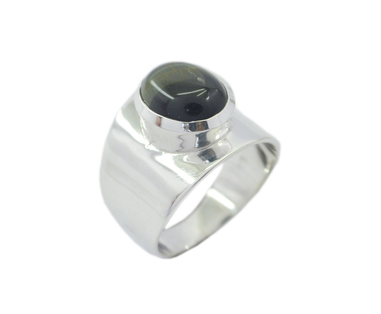 fair Tiger Eye 925 Sterling Silver Brown Ring Natural supply US