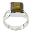 grand Tiger Eye 925 Sterling Silver Brown Ring genuine exporter US