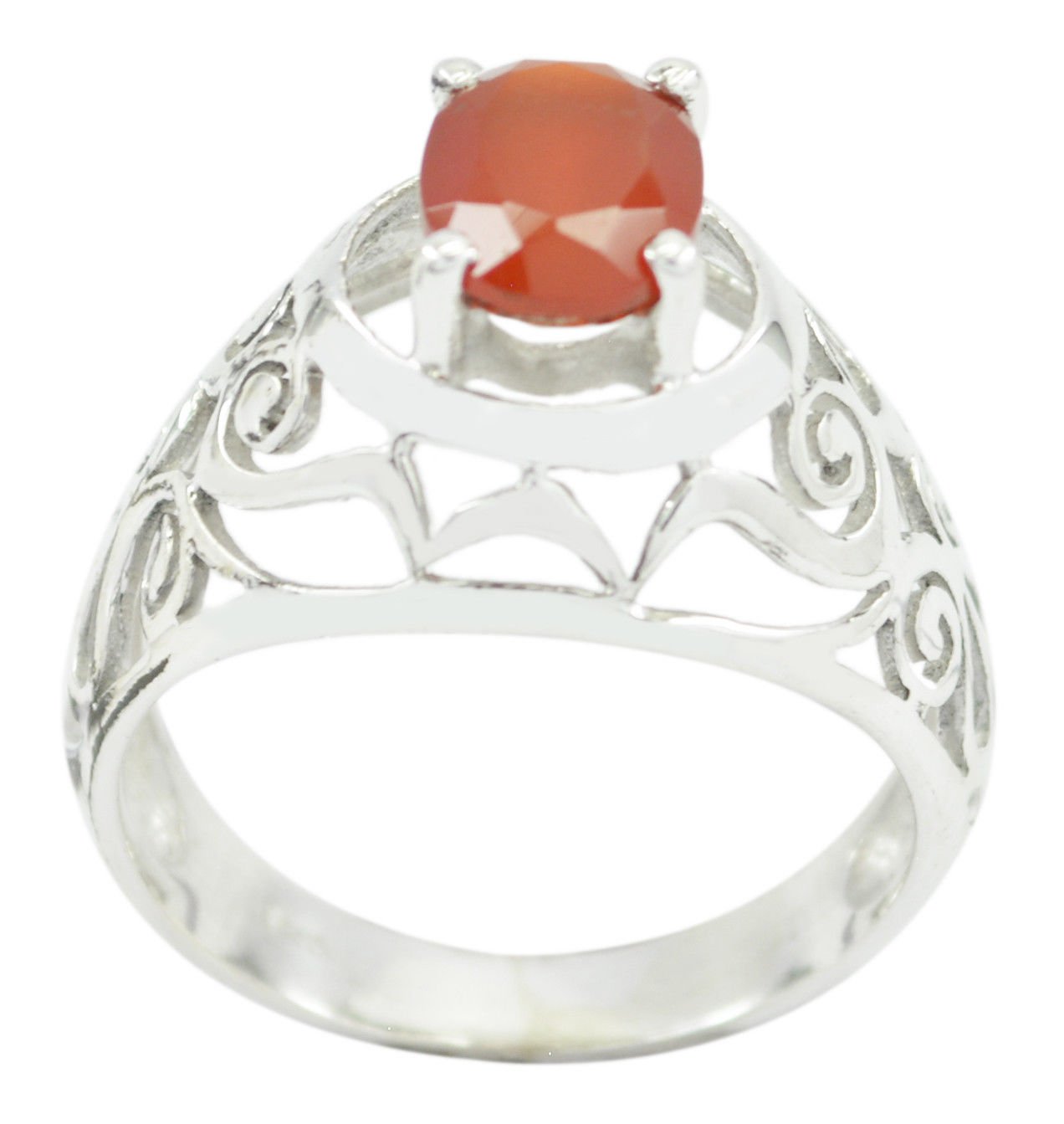 gorgeous Red Onyx 925 Sterling Silver Red Ring genuine usual US