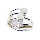 pleasing Rainbow Moonstone 925 Sterling Silver White Ring genuine ordinary US