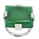 fine-looking Green Onyx 925 Sterling Silver Green Ring Natural suppiler US