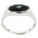 excellent Black Onyx 925 Sterling Silver Black Ring genuine casually US