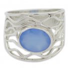 grand Blue Chalcedony 925 Sterling Silver Blue Ring Natural jewelry US