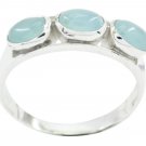 handsome Aqua Chalcedony 925 Sterling Silver Blue Ring Natural regular US