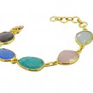 exquisite Multi Gemstone Gold Plated Multi Bracelet Natural gemstones US gift