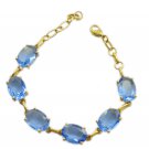 fine Blue Shappire CZ Gold Plated Blue Bracelet Natural handcrafted US gift