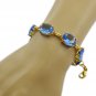 fine Blue Shappire CZ Gold Plated Blue Bracelet Natural handcrafted US gift
