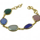 excellent Multi Gemstone Gold Plated Multi Bracelet Natural indian US gift