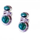 cute Malachite 925 Solid Sterling Silver Green Earring Natural Designer US
