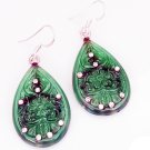 pleasing Green Onyx 925 Solid Sterling Silver Green Earring genuine usual US