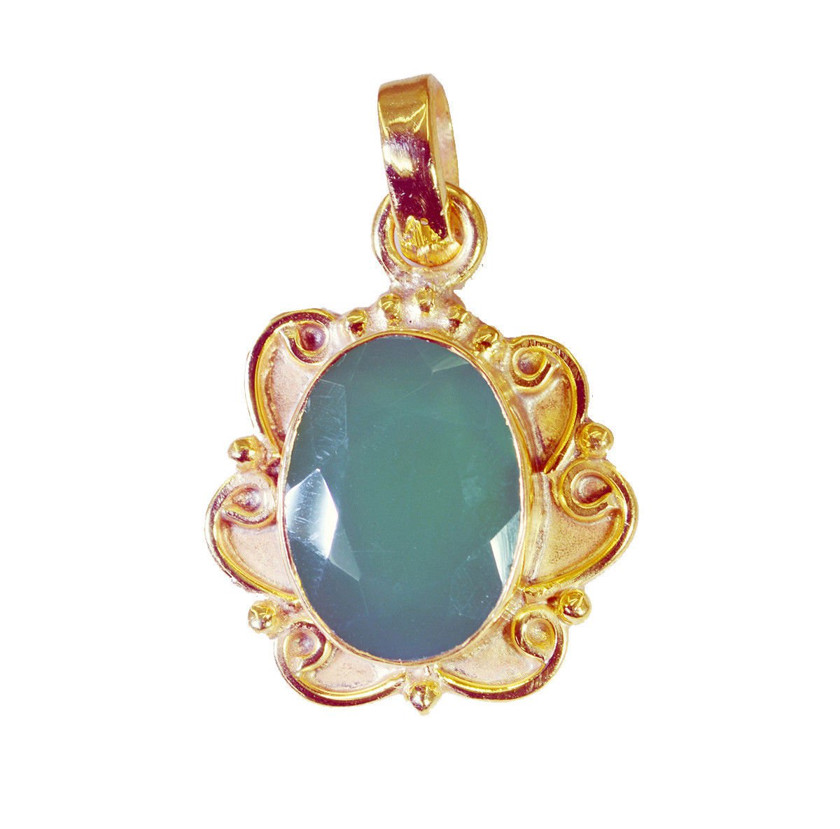 splendiferous Green Onyx Gold Plated Green Pendant Fashion gemstone US