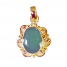 splendiferous Green Onyx Gold Plated Green Pendant Fashion gemstone US