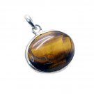 handsome Tiger Eye 925SolidSterling Silver Brown pendant genuine handcrafted US
