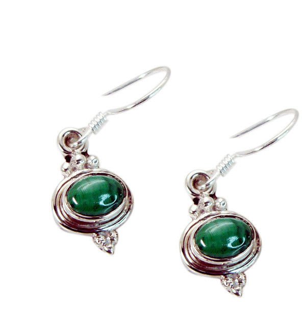 attractive Malachite 925 SolidSterling Silver Green Earring Natural jewellery US